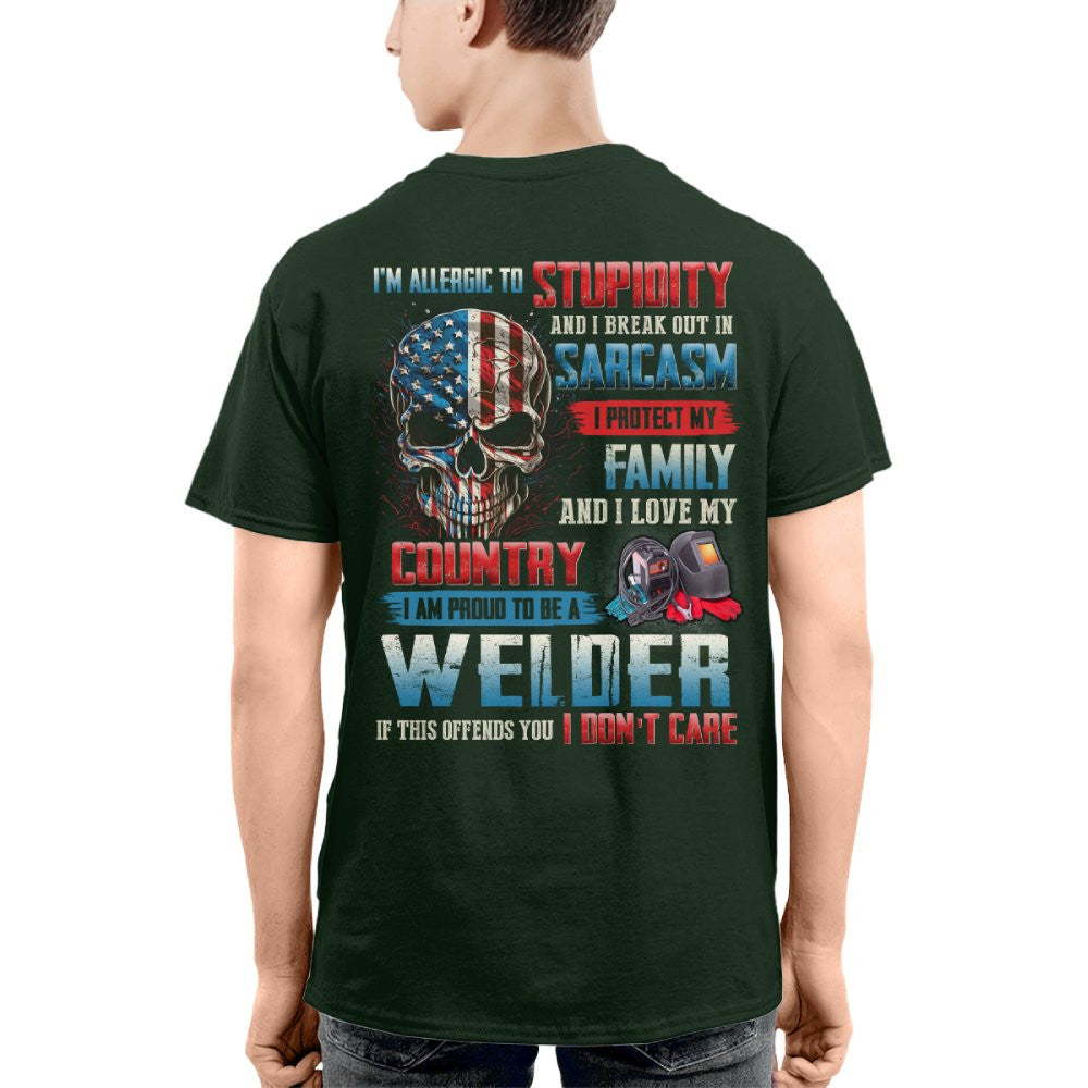 Allergic To Stupidity Welder T-Shirts Hoodies Sweatshirts Long Sleeves - grunx260804-0093