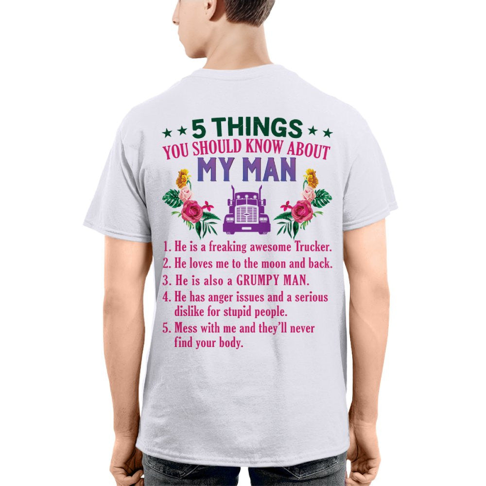 5 Things You Should Know - Trucker Husband Humor T-Shirt, Hoodie & More - grunx260804-0050