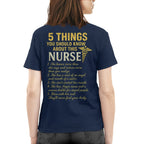 5 Things You Should Know About This Nurse - Funny Quote T-Shirt, Hoodie & More - grunx260804-0040