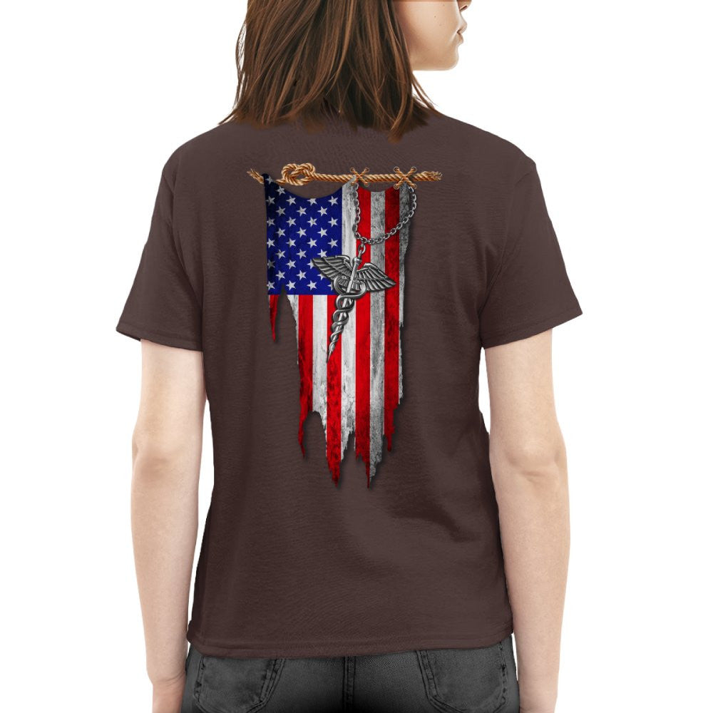American Flag Caduceus Nurse Apparel - Patriotic T-Shirt Hoodie & More - grunx260804-0142