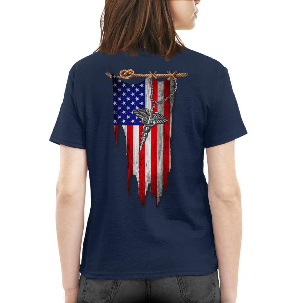 American Flag Caduceus Nurse Apparel - Patriotic T-Shirt Hoodie & More - grunx260804-0142