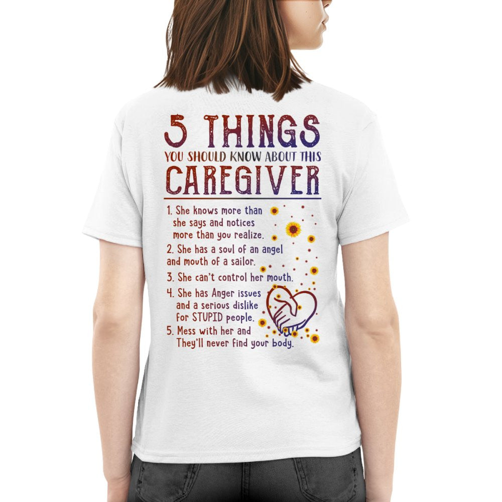 5 Things Caregiver Warning Apparel - Funny Quote T-Shirt, Hoodie & More - grunx260804-0018