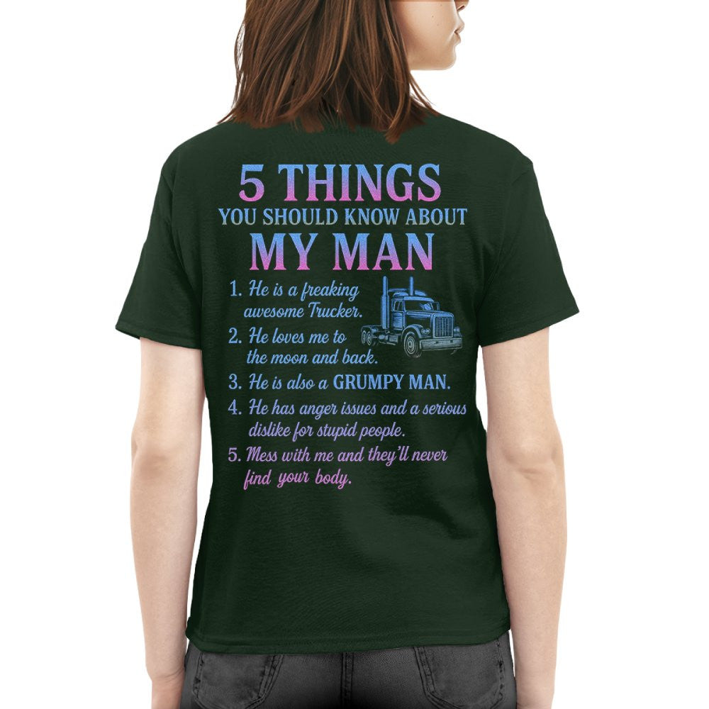 5 Things You Should Know About My Trucker - Funny Quote T-Shirt, Hoodie & More - grunx260804-0036