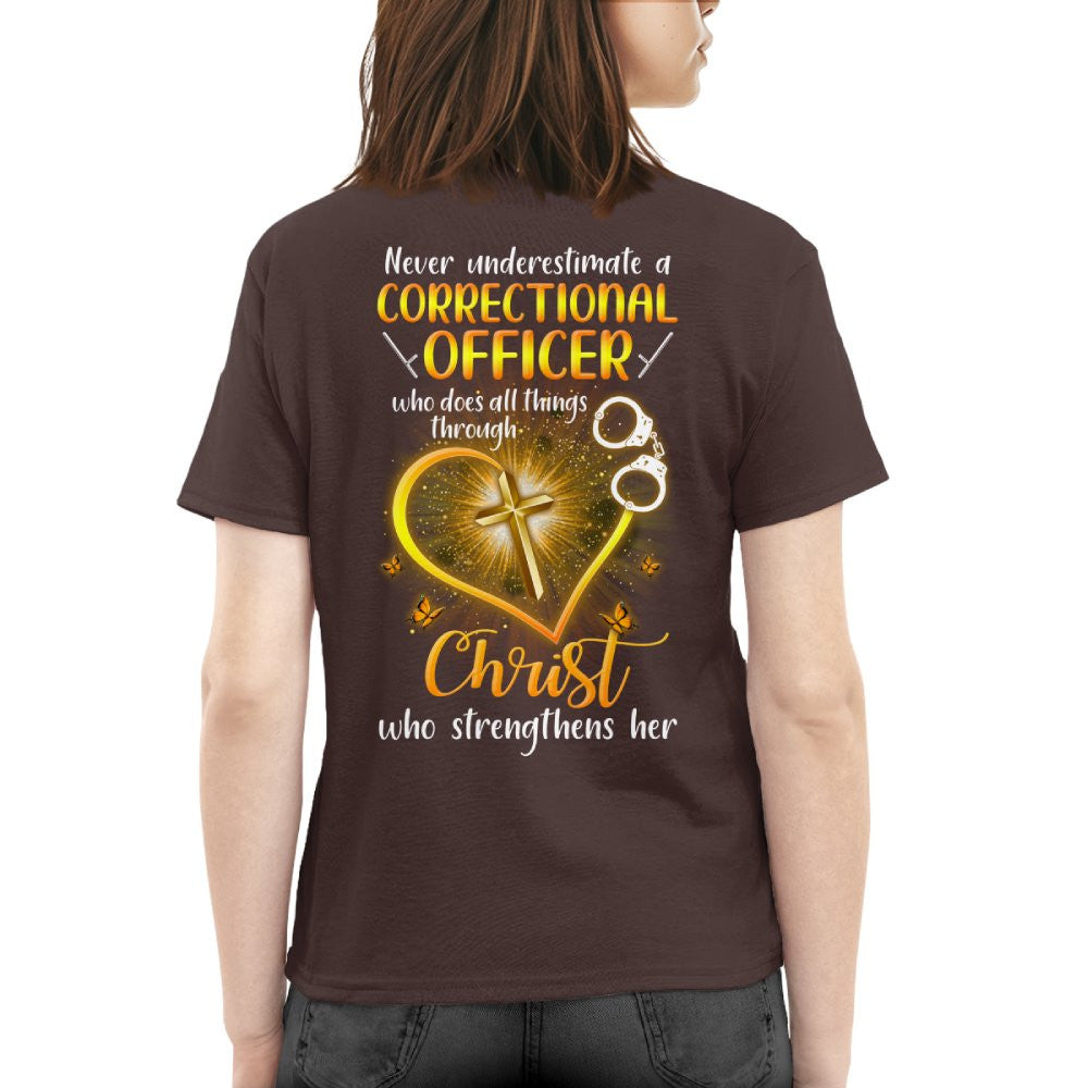 Faith & Strength - Correctional Officer Christ Quote T-Shirt, Hoodie & More - grunx260804-0094
