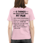5 Things About My Mechanic Man Apparel - Funny Love Quote T-Shirt, Hoodie & More - grunx260804-0011