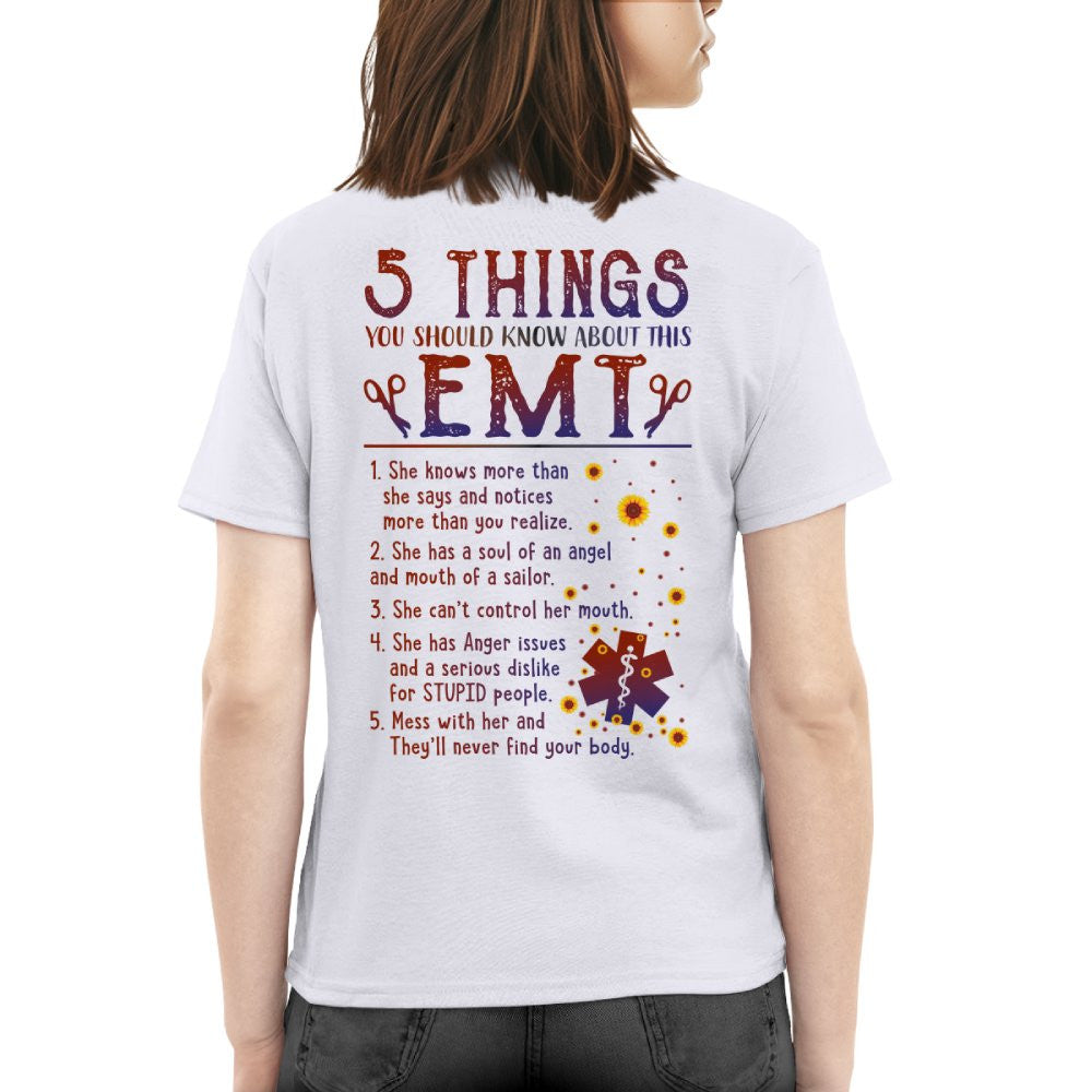5 Things EMT Warning Apparel - Funny List T-Shirt, Hoodie & More - grunx260804-0019