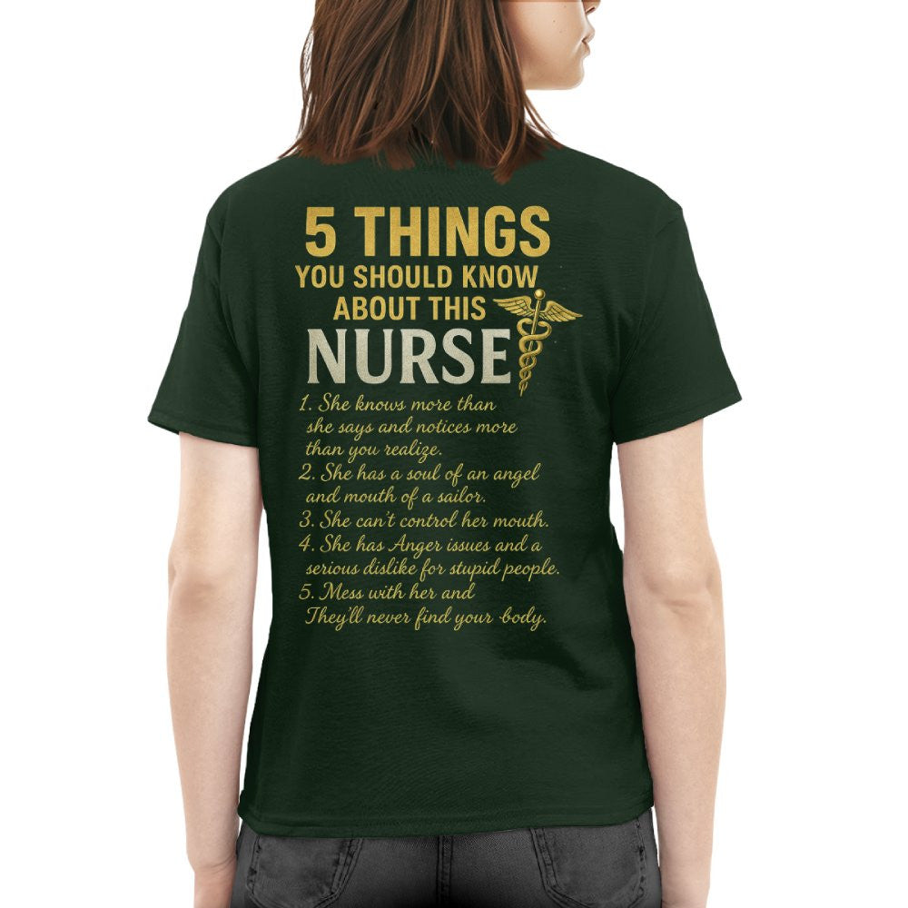 5 Things You Should Know About This Nurse - Funny Quote T-Shirt, Hoodie & More - grunx260804-0040