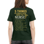 5 Things You Should Know About This Nurse - Funny Quote T-Shirt, Hoodie & More - grunx260804-0040