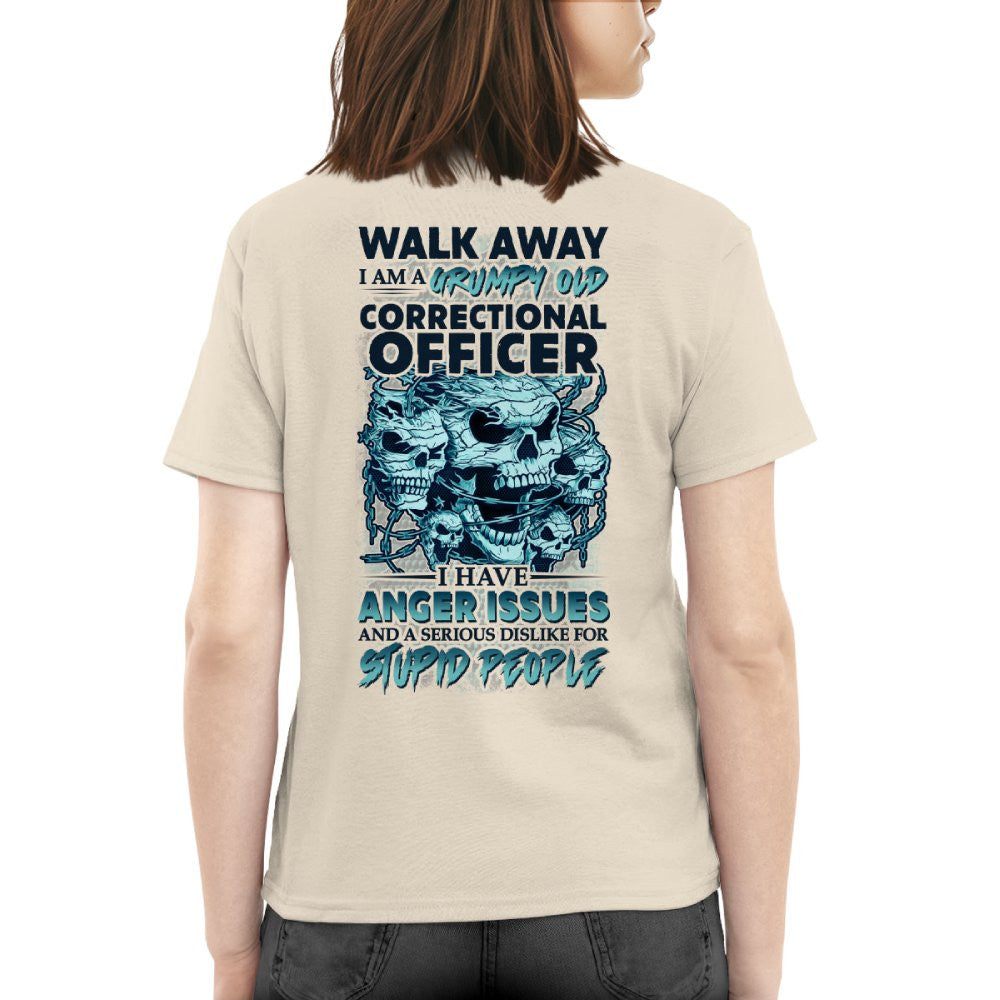 Anger Issues - Grumpy Correctional Officer Skull T-Shirt, Hoodie & More - grunx260804-0182