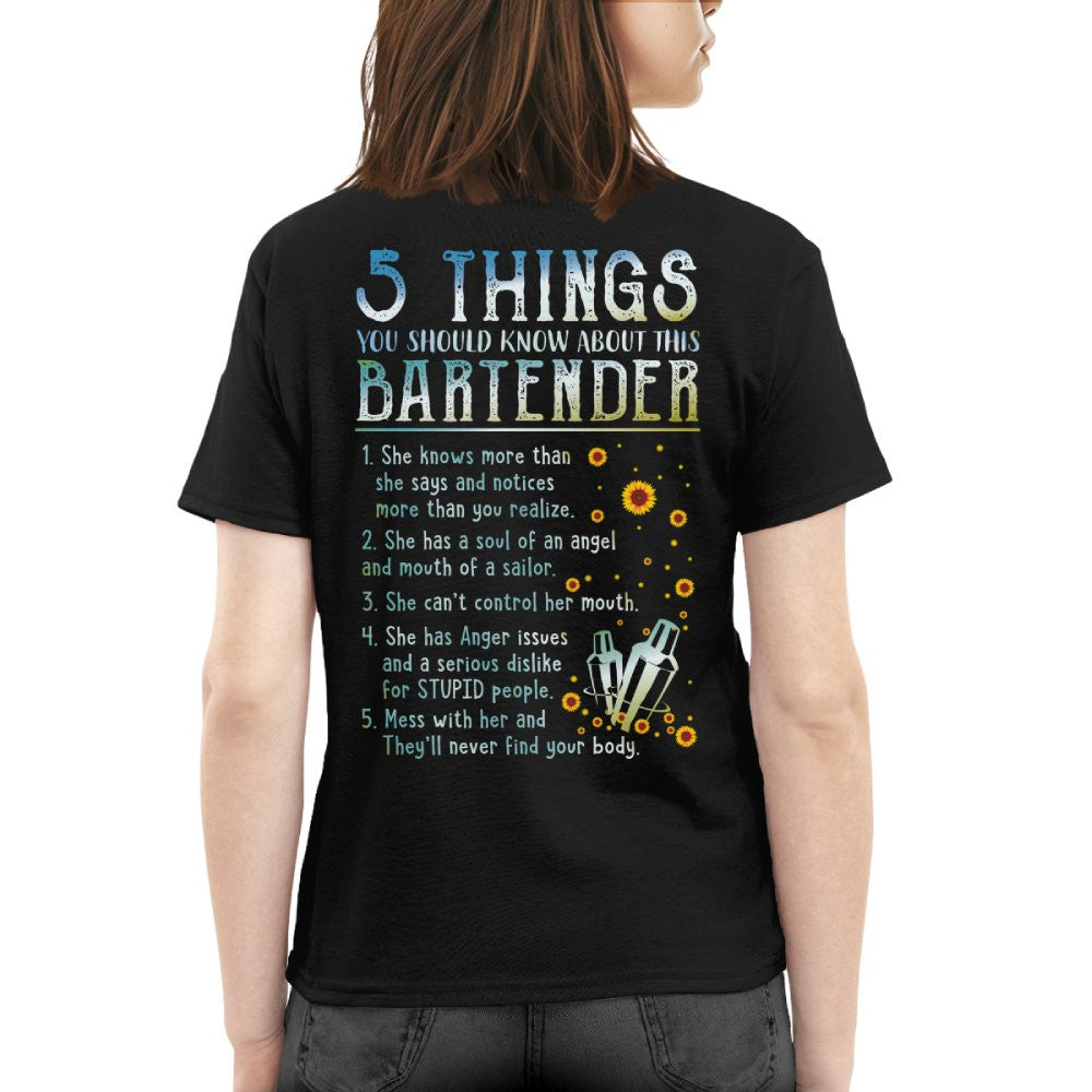 5 Things Bartender Apparel - Funny Bar Staff T-Shirt, Hoodie & More - grunx260804-0017