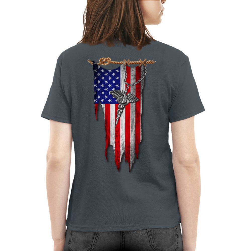 American Flag Caduceus Nurse Apparel - Patriotic T-Shirt Hoodie & More - grunx260804-0142