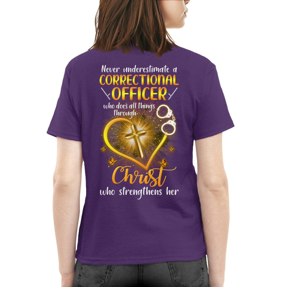 Faith & Strength - Correctional Officer Christ Quote T-Shirt, Hoodie & More - grunx260804-0094