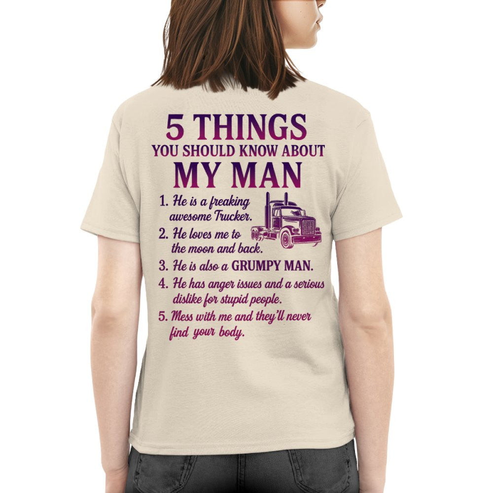 5 Things You Should Know - Trucker Wife Funny T-Shirt, Hoodie & More - grunx260804-0051