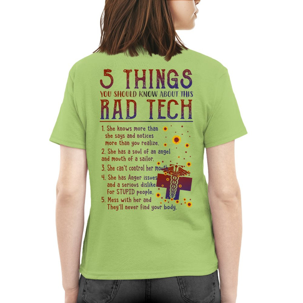 Rad Tech Warning - 5 Things You Should Know Funny T-Shirt, Hoodie & More - grunx260804-0059