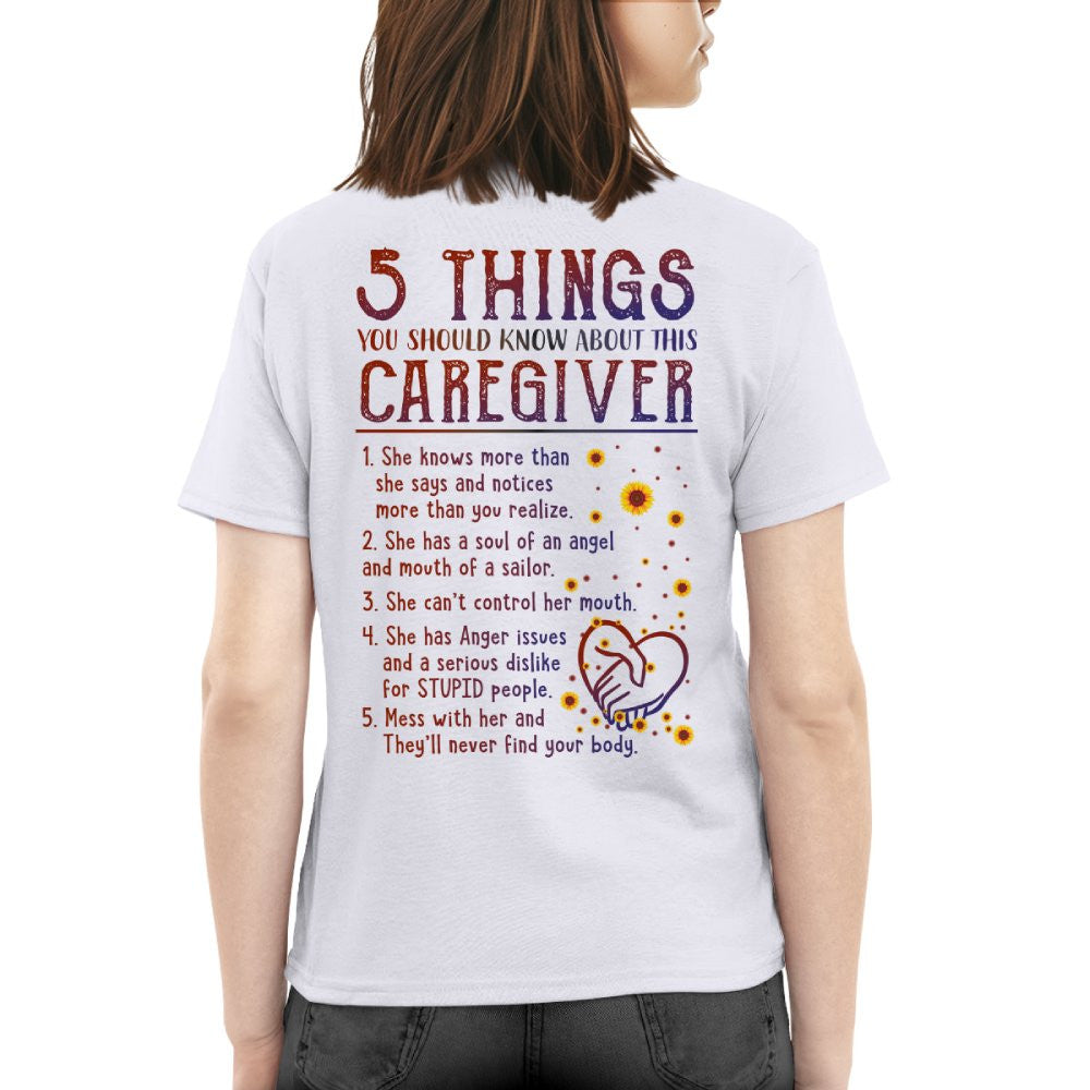 5 Things Caregiver Warning Apparel - Funny Quote T-Shirt, Hoodie & More - grunx260804-0018