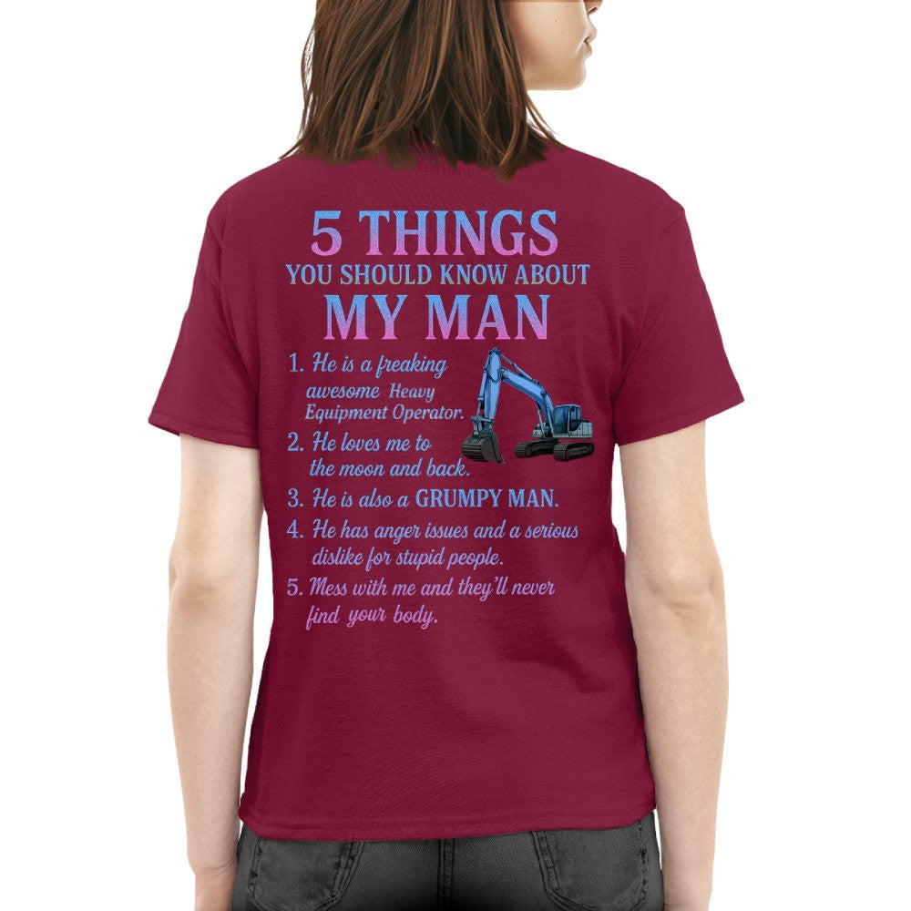 5 Things You Should Know About My Man Hoodie - Funny Heavy Equipment Operator Gift - grunx260804-0029