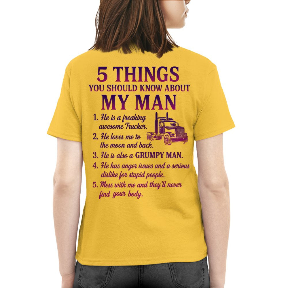 5 Things You Should Know - Trucker Wife Funny T-Shirt, Hoodie & More - grunx260804-0051