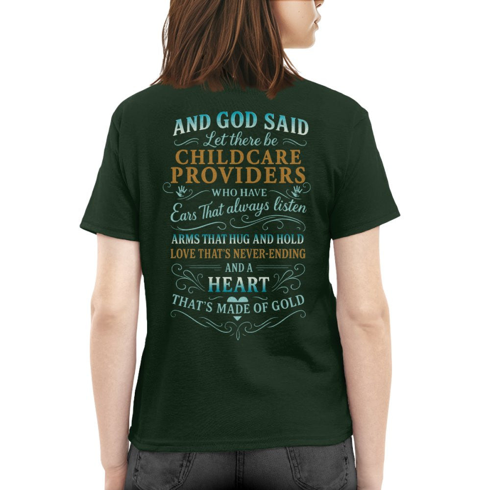And God Said Childcare Providers Heart Made of Gold T-Shirt, Hoodie & More - grunx260804-0162