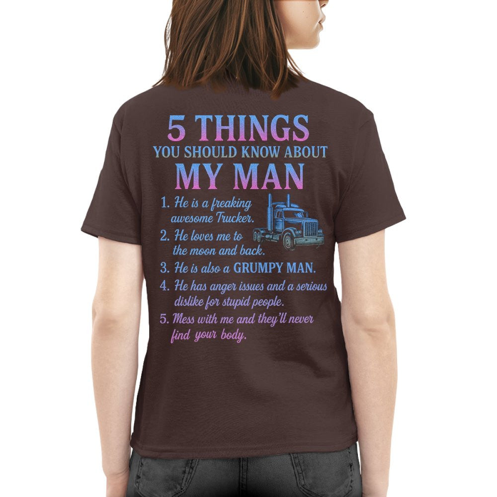 5 Things You Should Know About My Trucker - Funny Quote T-Shirt, Hoodie & More - grunx260804-0036