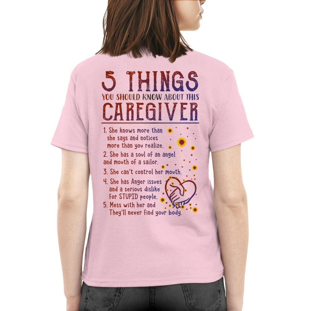 5 Things Caregiver Warning Apparel - Funny Quote T-Shirt, Hoodie & More - grunx260804-0018