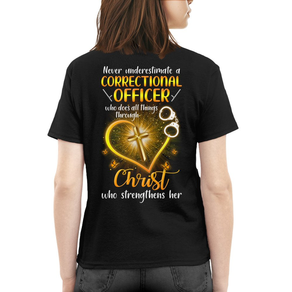 Faith & Strength - Correctional Officer Christ Quote T-Shirt, Hoodie & More - grunx260804-0094