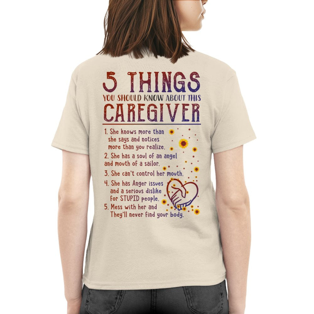 5 Things Caregiver Warning Apparel - Funny Quote T-Shirt, Hoodie & More - grunx260804-0018