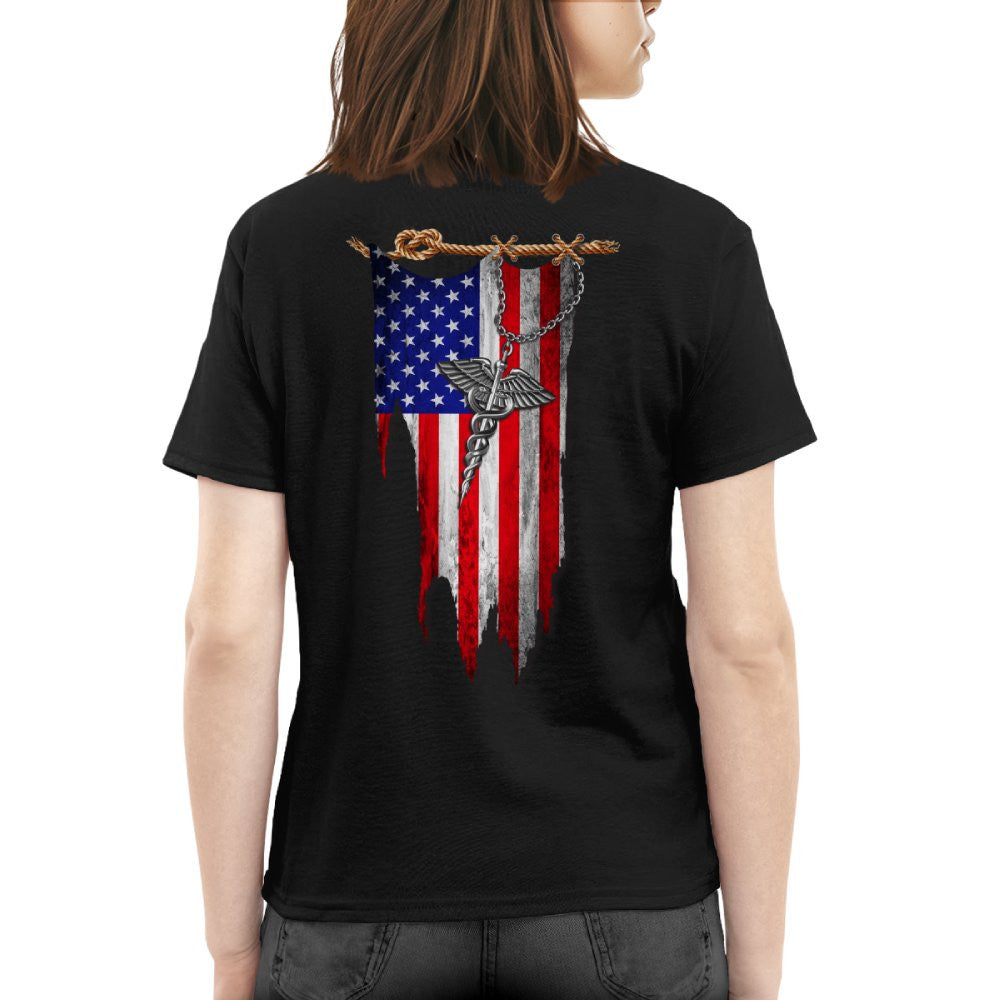 American Flag Caduceus Nurse Apparel - Patriotic T-Shirt Hoodie & More - grunx260804-0142