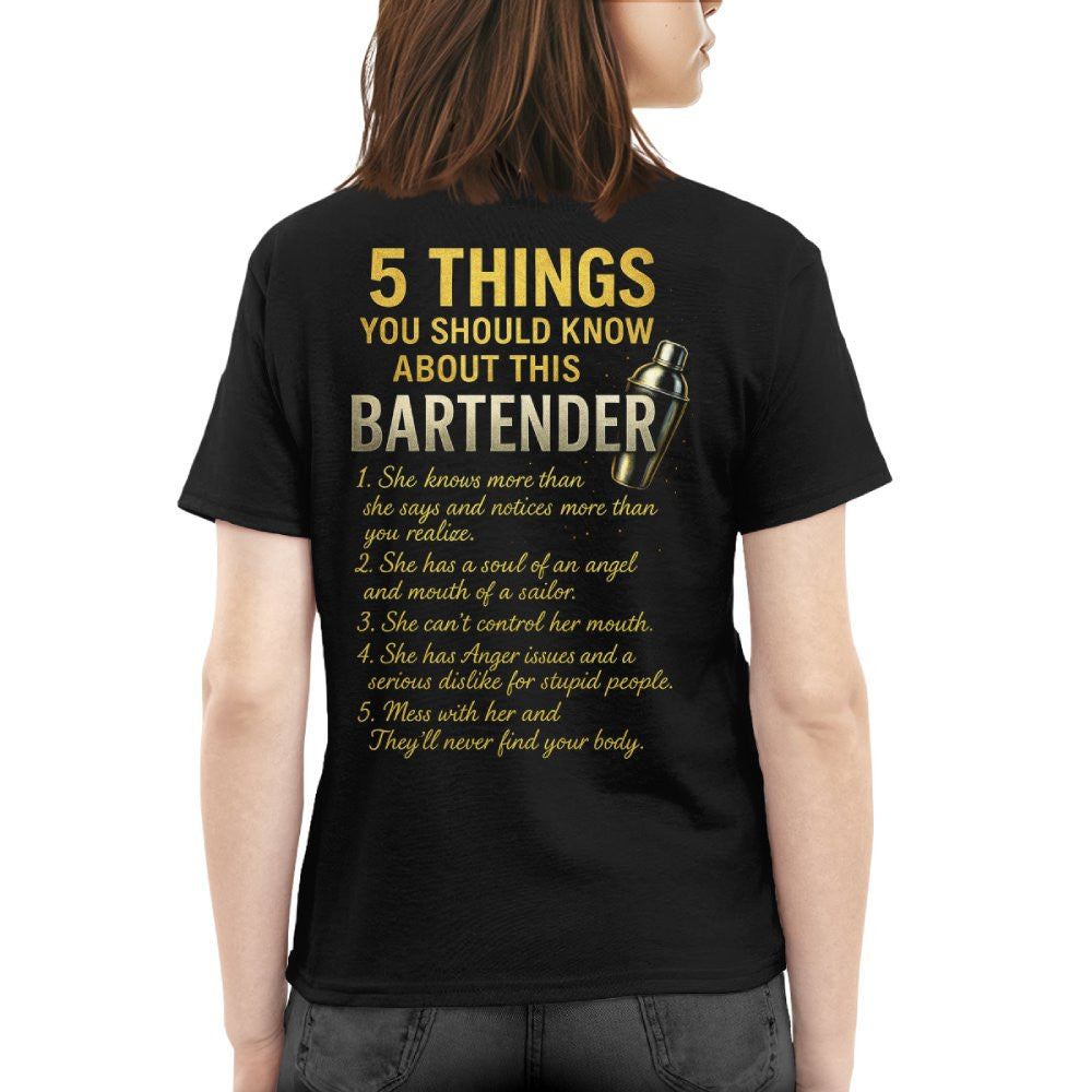 5 Things You Should Know About This Bartender - Funny Quote T-Shirt, Hoodie & More - grunx260804-0038