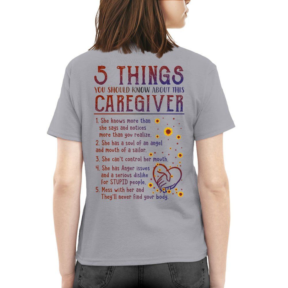 5 Things Caregiver Warning Apparel - Funny Quote T-Shirt, Hoodie & More - grunx260804-0018