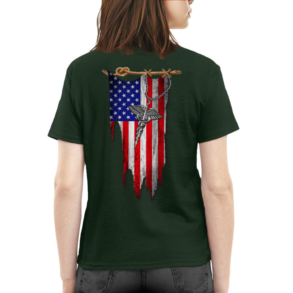 American Flag Caduceus Nurse Apparel - Patriotic T-Shirt Hoodie & More - grunx260804-0142