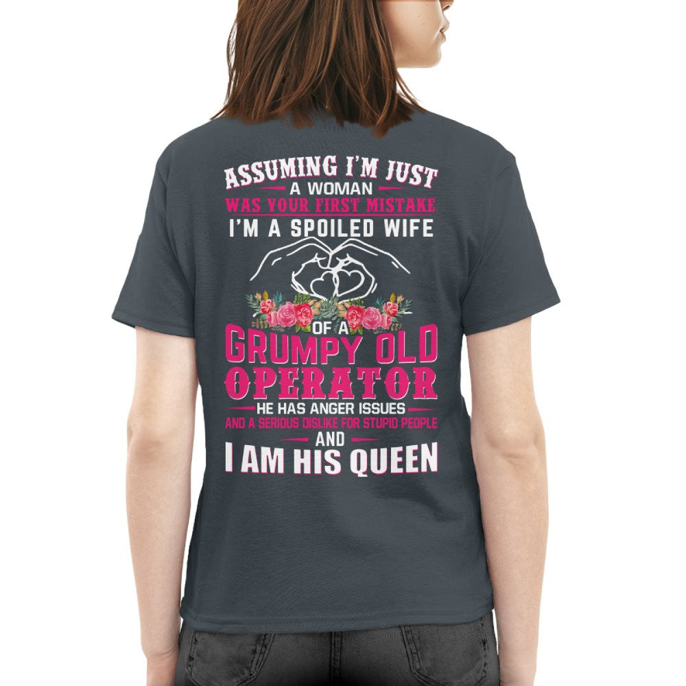 Assuming I'm Just A Woman - Grumpy Operator Wife Quote T-Shirt Hoodie & More - grunx260804-0209