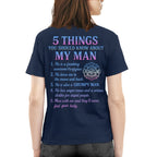 5 Things You Should Know About My Man - Firefighter Funny T-Shirt Hoodie & More - grunx260804-0027