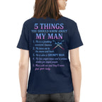 5 Things About My Man - Lineman Funny T-Shirt, Hoodie & More - grunx260804-0006