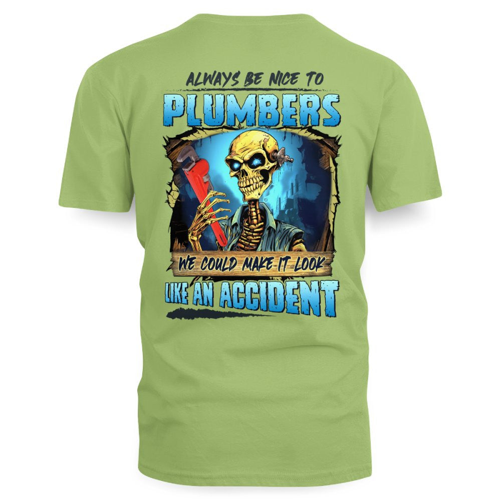 Always Be Nice Plumbers Apparel - Funny Skull T-Shirt, Hoodie & More - grunx260804-0102