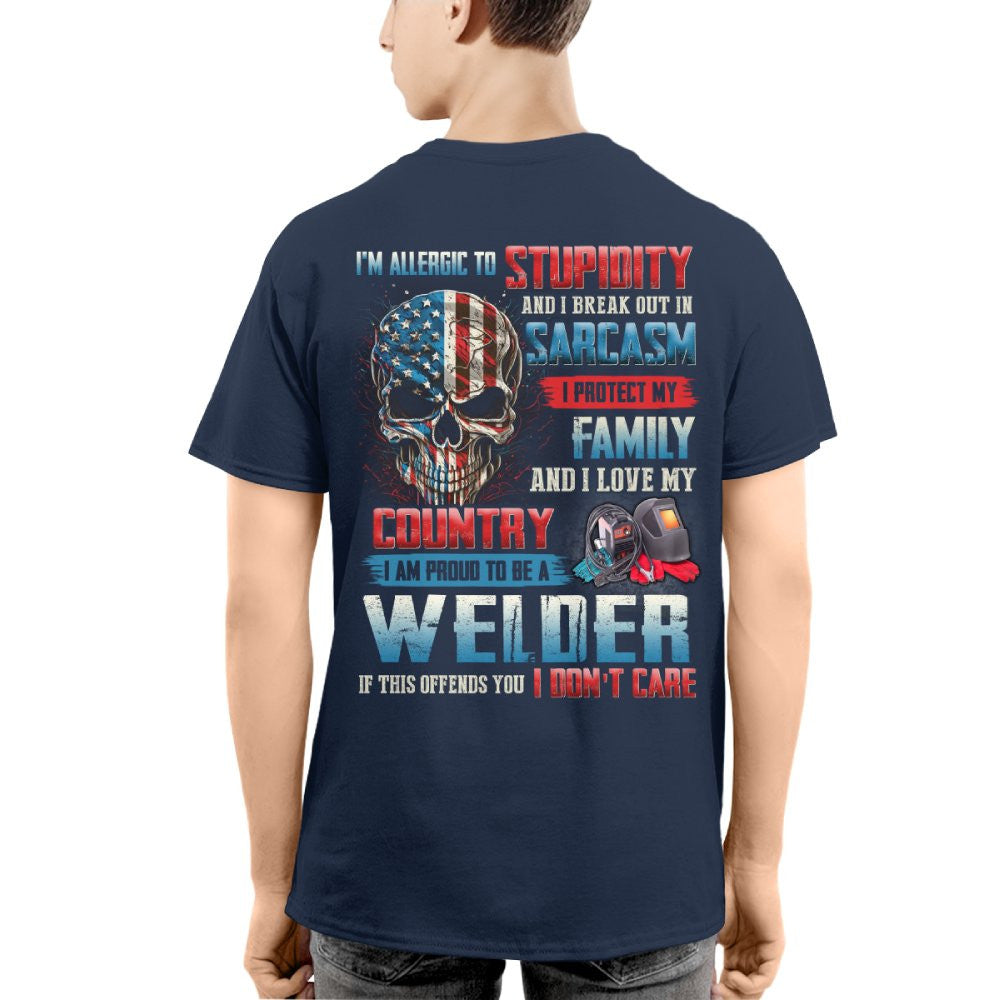 Allergic To Stupidity Welder T-Shirts Hoodies Sweatshirts Long Sleeves - grunx260804-0093