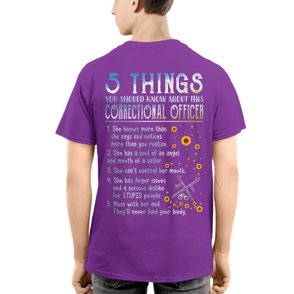 5 Things You Should Know About This Correctional Officer - Funny Design T-Shirt, Hoodie & More - grunx260804-0056