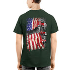 American Flag Fist Power - Patriotic Trucker Apparel T-Shirt, Hoodie & More - grunx260804-0145