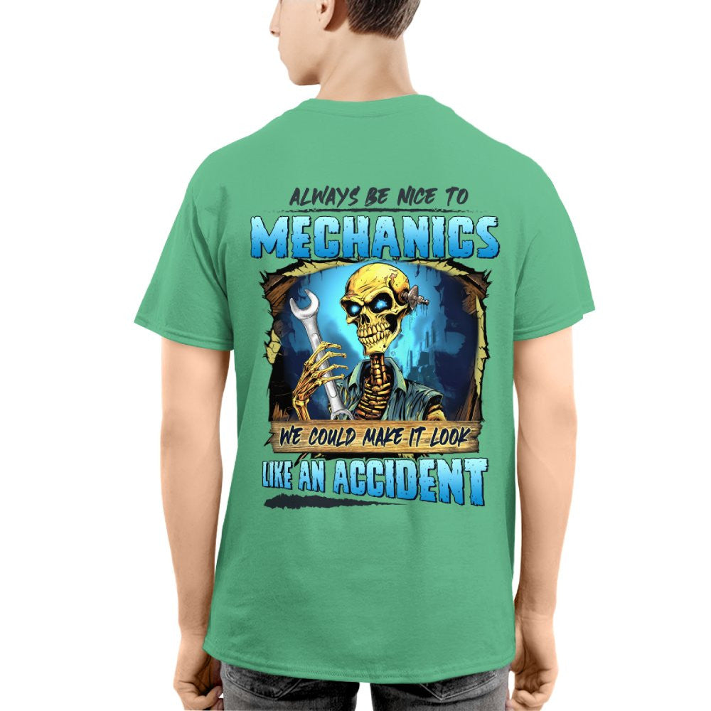 Always Be Nice To Mechanics Apparel - Skull Humor T-Shirt, Hoodie & More - grunx260804-0110