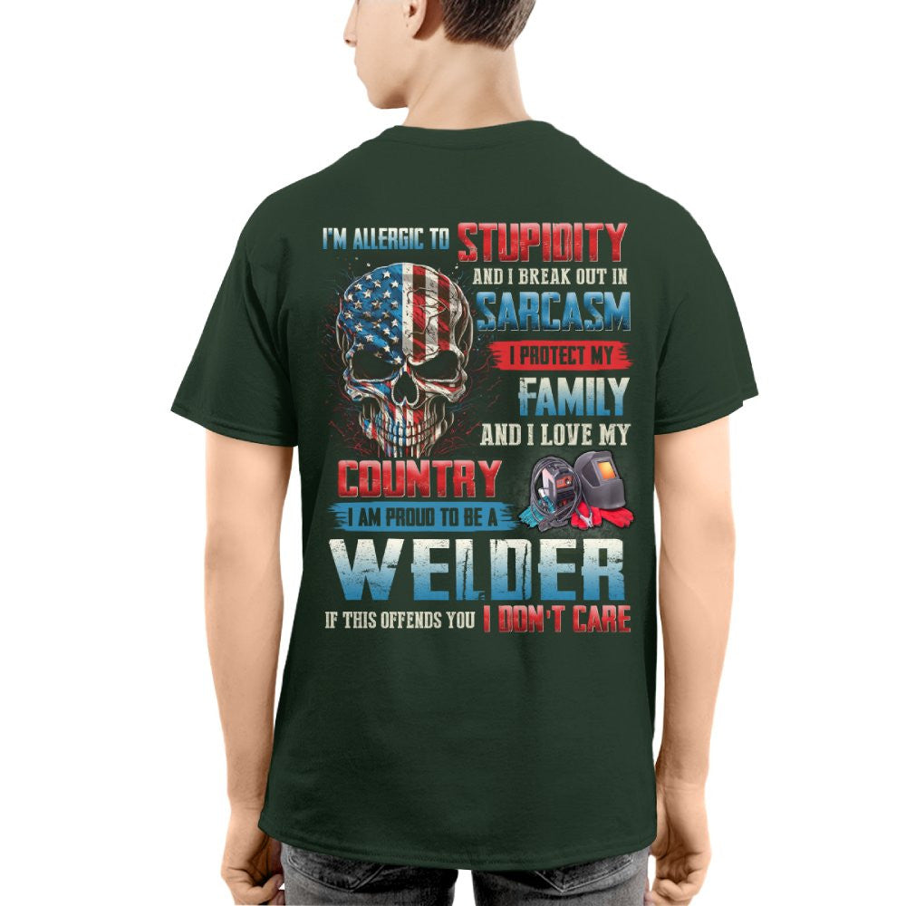 Allergic To Stupidity Welder T-Shirts Hoodies Sweatshirts Long Sleeves - grunx260804-0093