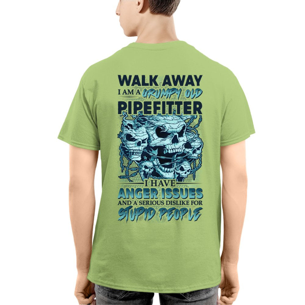 Grumpy Old Pipefitter Apparel - Skull Anger Issues T-Shirt, Hoodie & More - grunx260804-0173