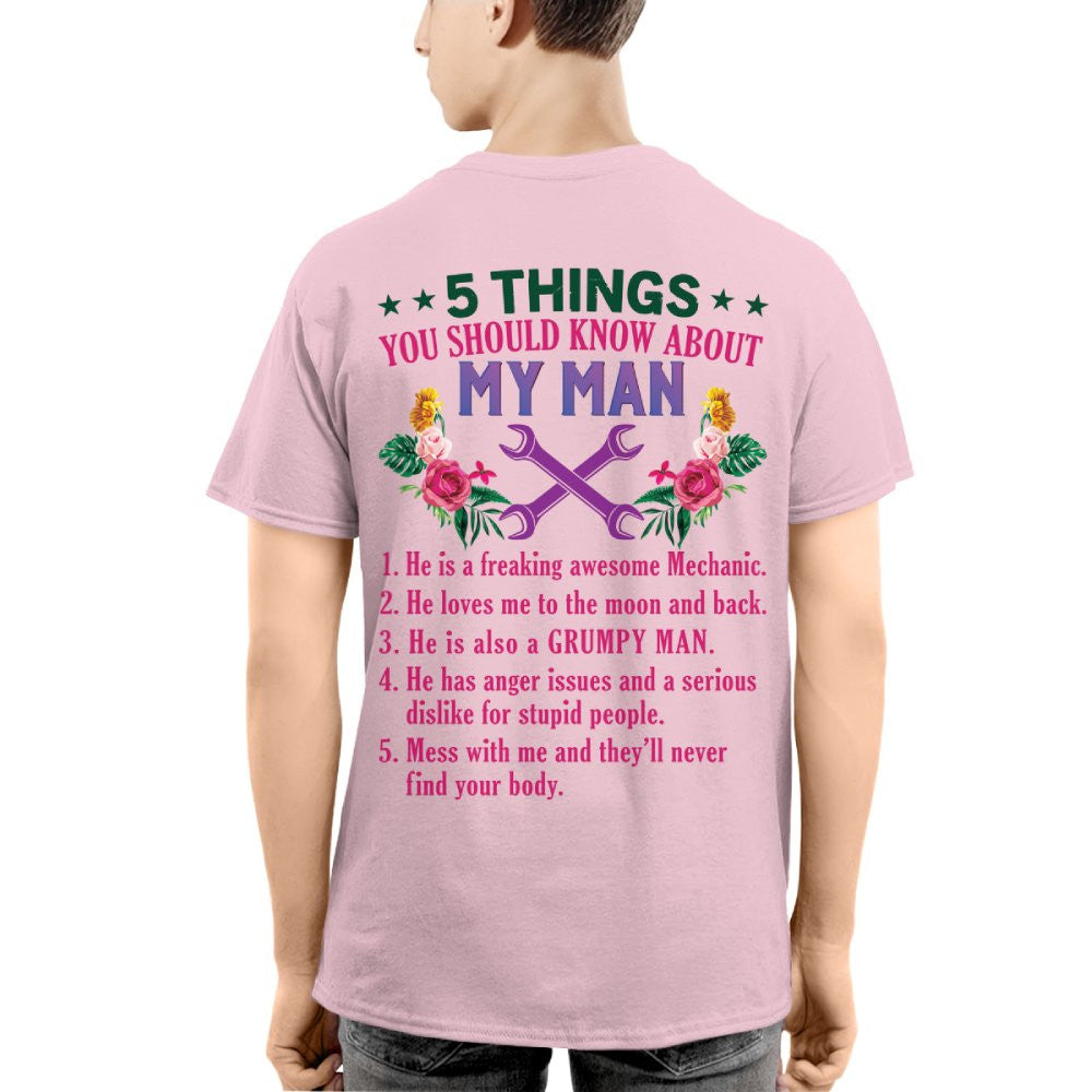 5 Things You Should Know - Mechanic Husband Humor T-Shirt, Hoodie & More - grunx260804-0045
