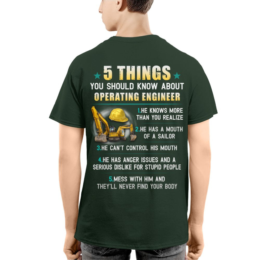 5 Things You Should Know - Operating Engineer Humor T-Shirt Hoodie & More - grunx260804-0053