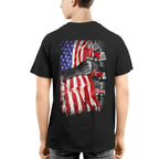 American Flag Fist Power - Patriotic Trucker Apparel T-Shirt, Hoodie & More - grunx260804-0145