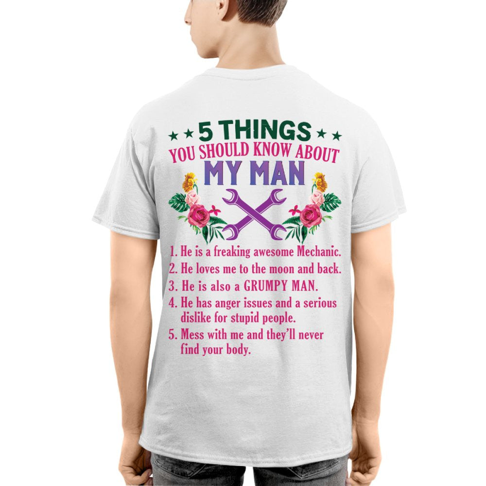 5 Things You Should Know - Mechanic Husband Humor T-Shirt, Hoodie & More - grunx260804-0045