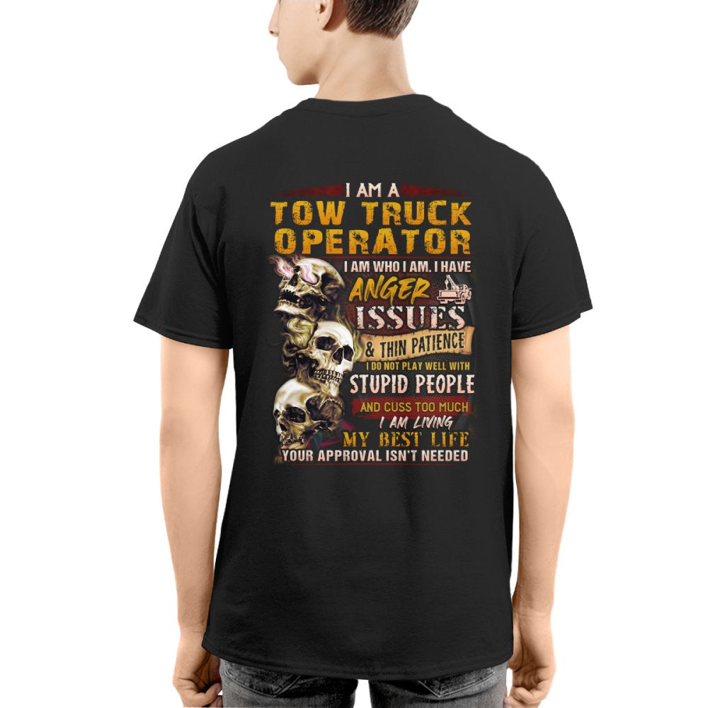 Anger Issues Tow Truck Operator Apparel - Skull Attitude T-Shirt, Hoodie & More - grunx260804-0172