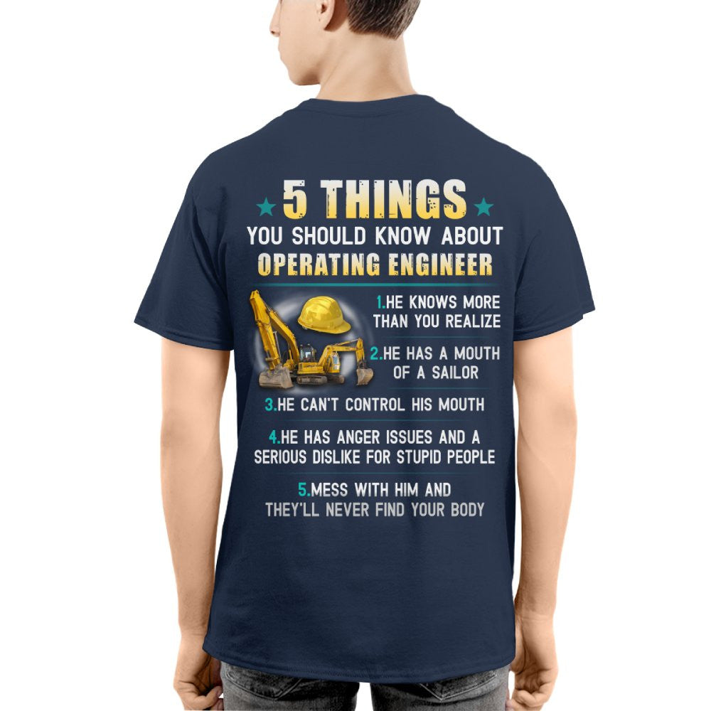 5 Things You Should Know - Operating Engineer Humor T-Shirt Hoodie & More - grunx260804-0053