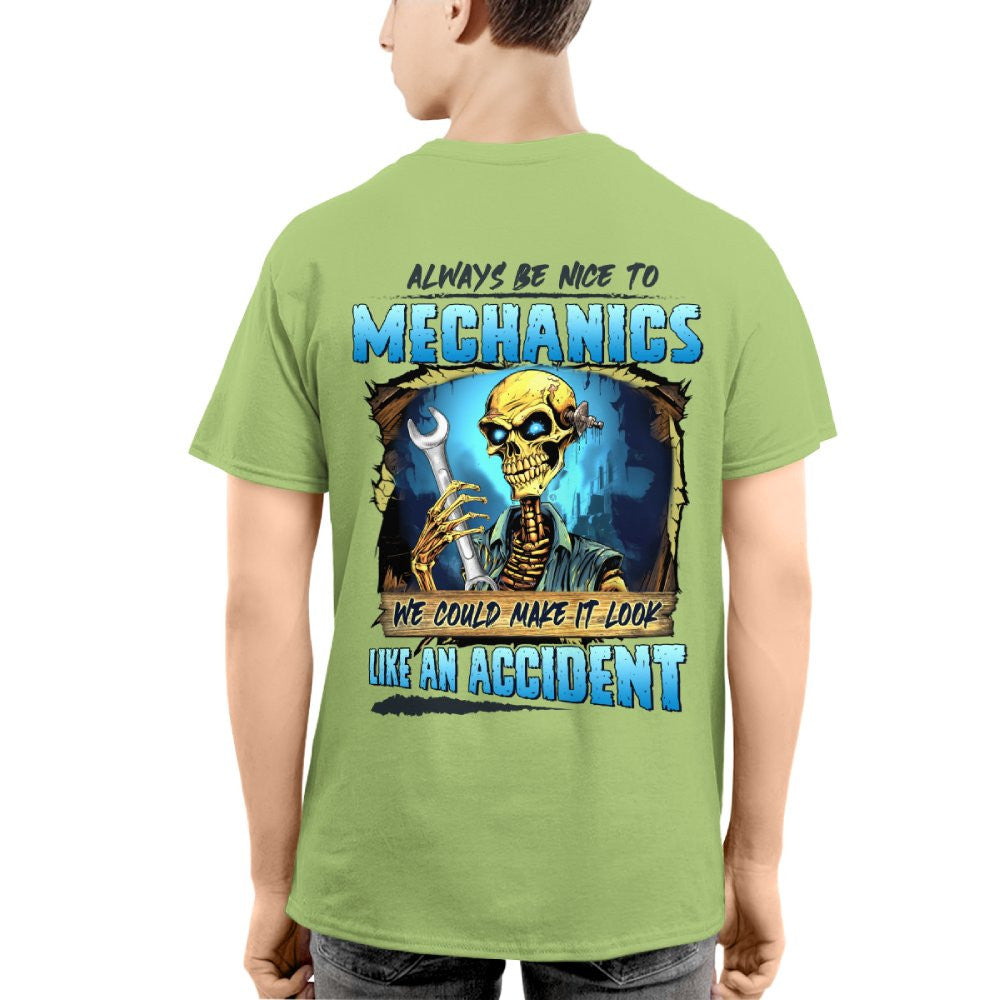 Always Be Nice To Mechanics Apparel - Skull Humor T-Shirt, Hoodie & More - grunx260804-0110