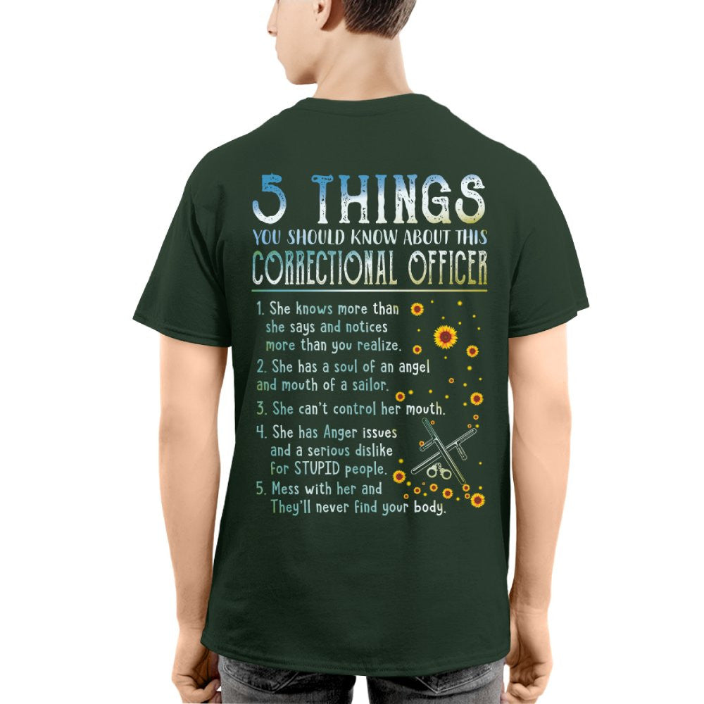 5 Things You Should Know About This Correctional Officer - Funny Design T-Shirt, Hoodie & More - grunx260804-0056