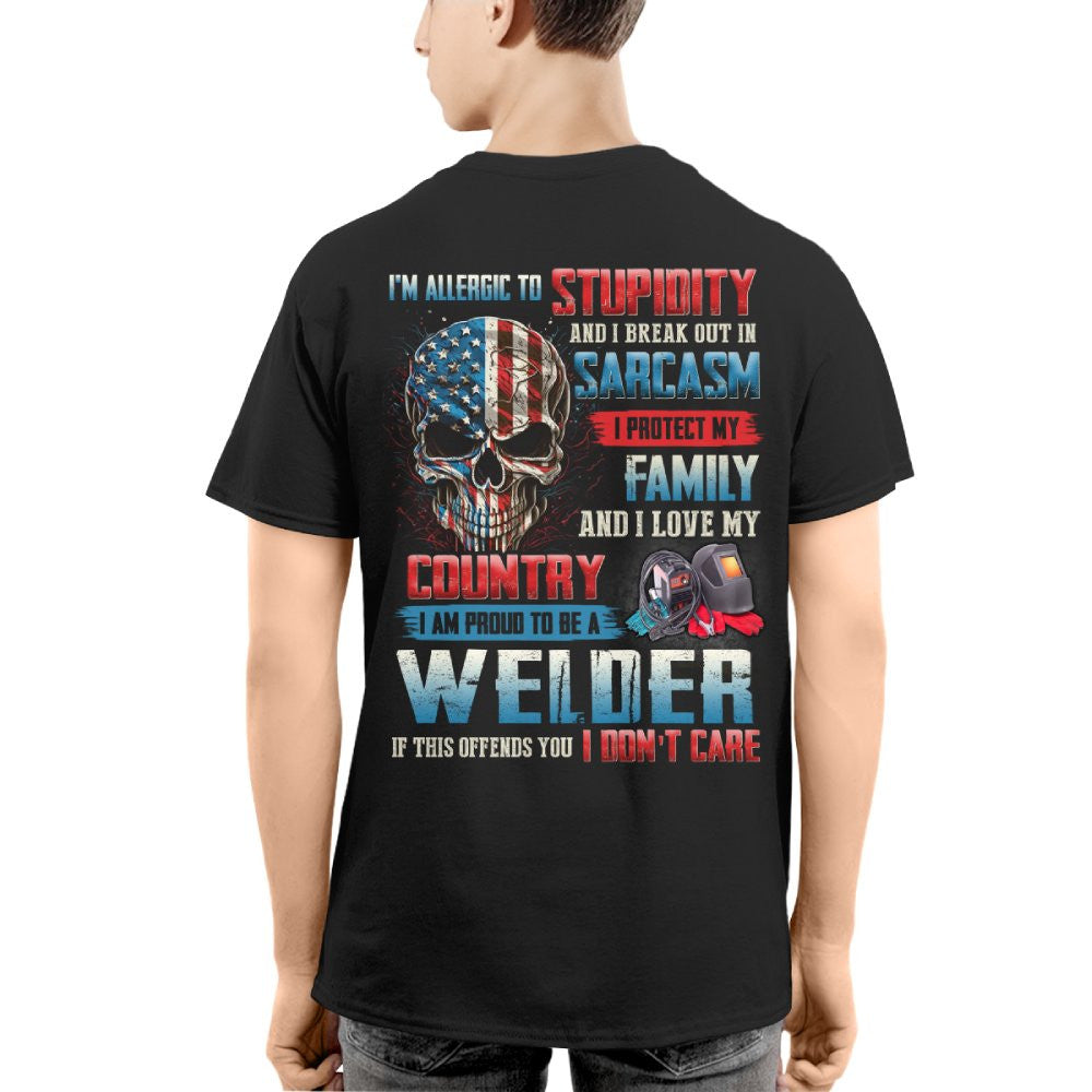 Allergic To Stupidity Welder T-Shirts Hoodies Sweatshirts Long Sleeves - grunx260804-0093