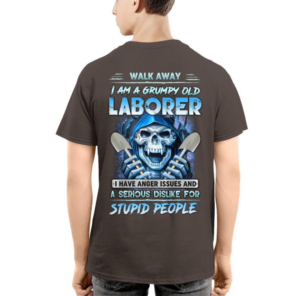 Grumpy Old Laborer Anger Apparel - Funny Laborer Skull T-Shirt, Hoodie & More - grunx260804-0185